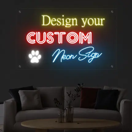 custom neon sign payment logo