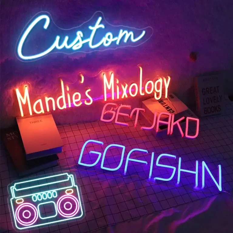 Custom neon signs in colorful neon lights for music party decor