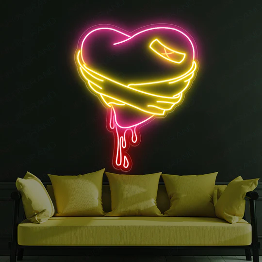 personalized heart neon sign gift