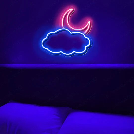 moon neon sign for bedroom décor