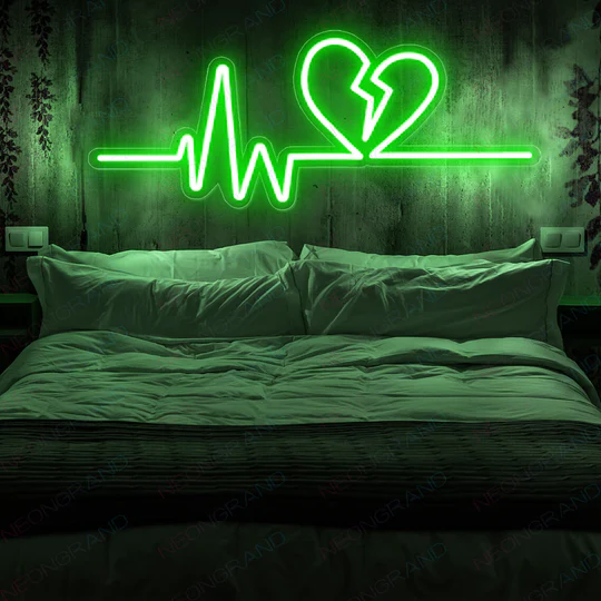 heart neon sign for bedroom décor