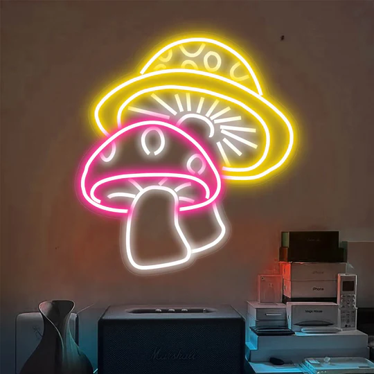 mushroom neon sign for bedroom décor