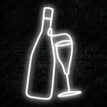 light‑up bar sign for wine bottle