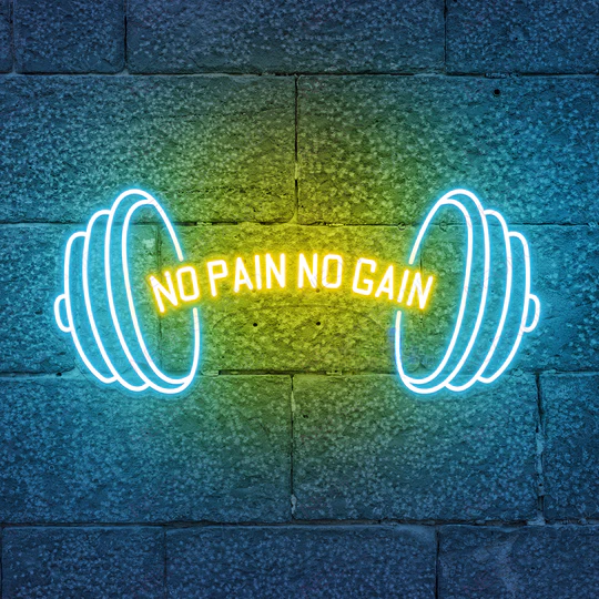 barbell neon sign for gym wall